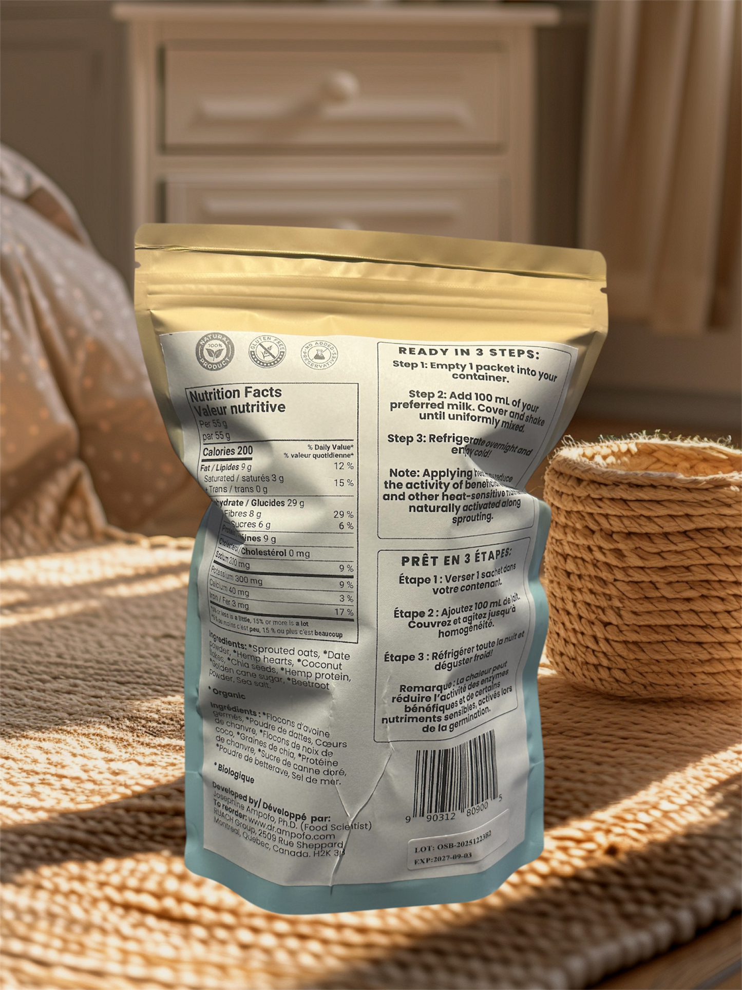 Sprouted Oats, Protein, Coconut Flakes & Beetroot