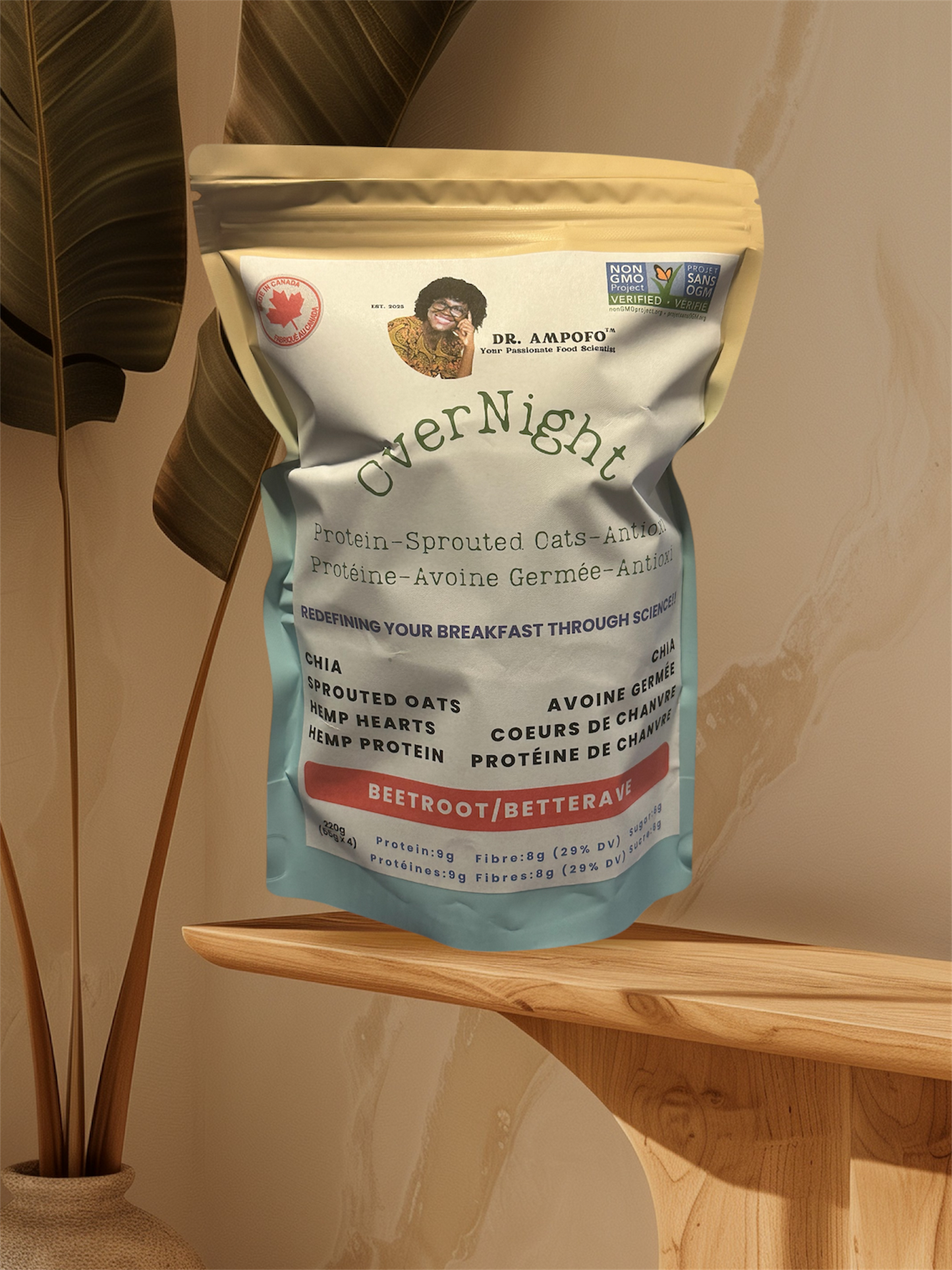 Sprouted Oats, Protein, Coconut Flakes & Beetroot