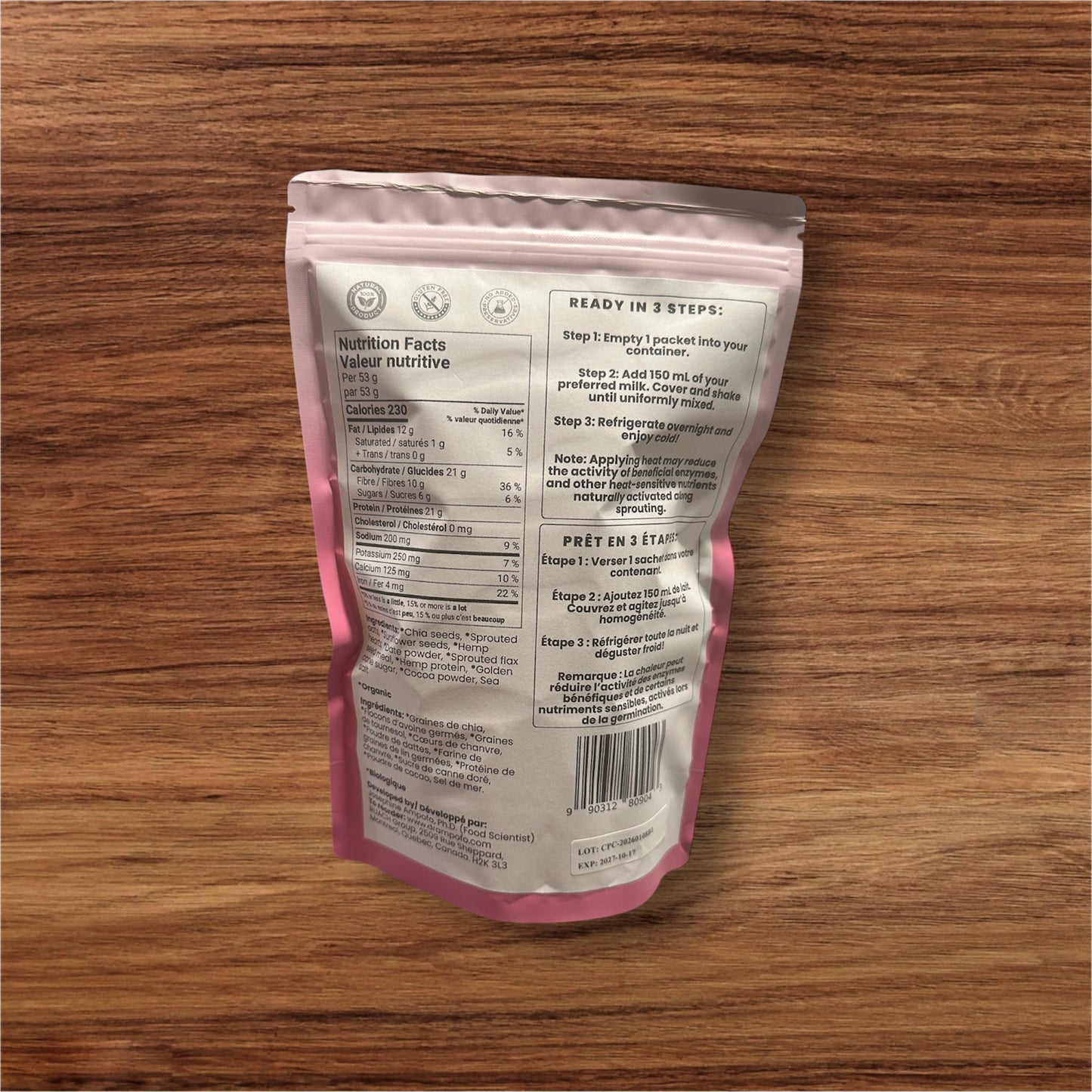 Mixed Sprouts, Chia, Sunflower Seeds & Cocoa