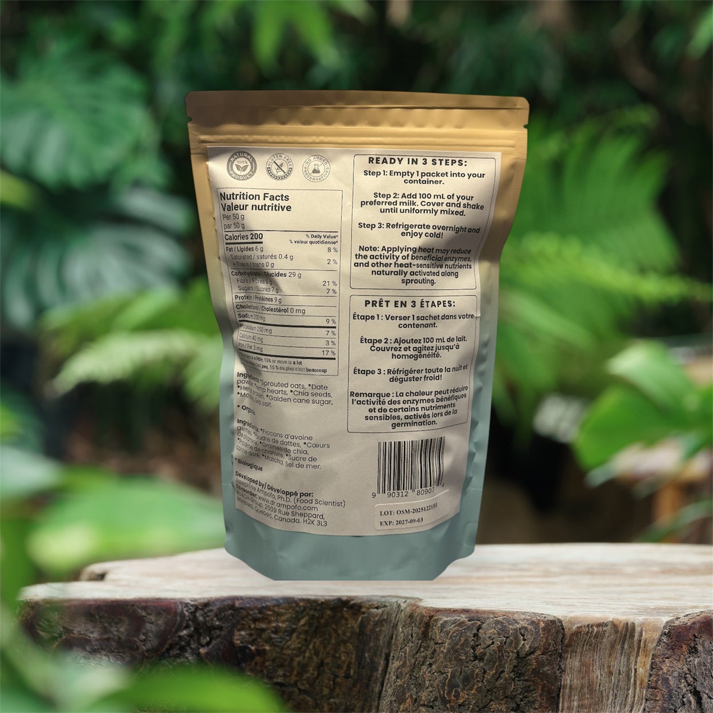 Sprouted Oats, Protein and Matcha