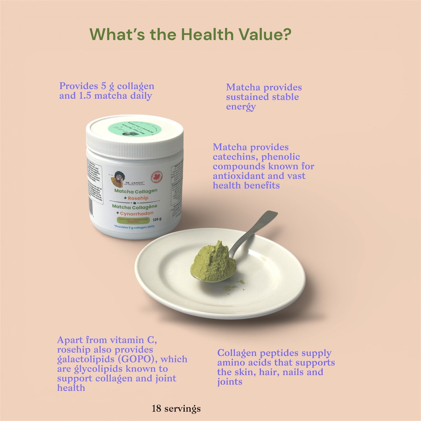 Collagen Matcha + Rosehip | 18 Servings