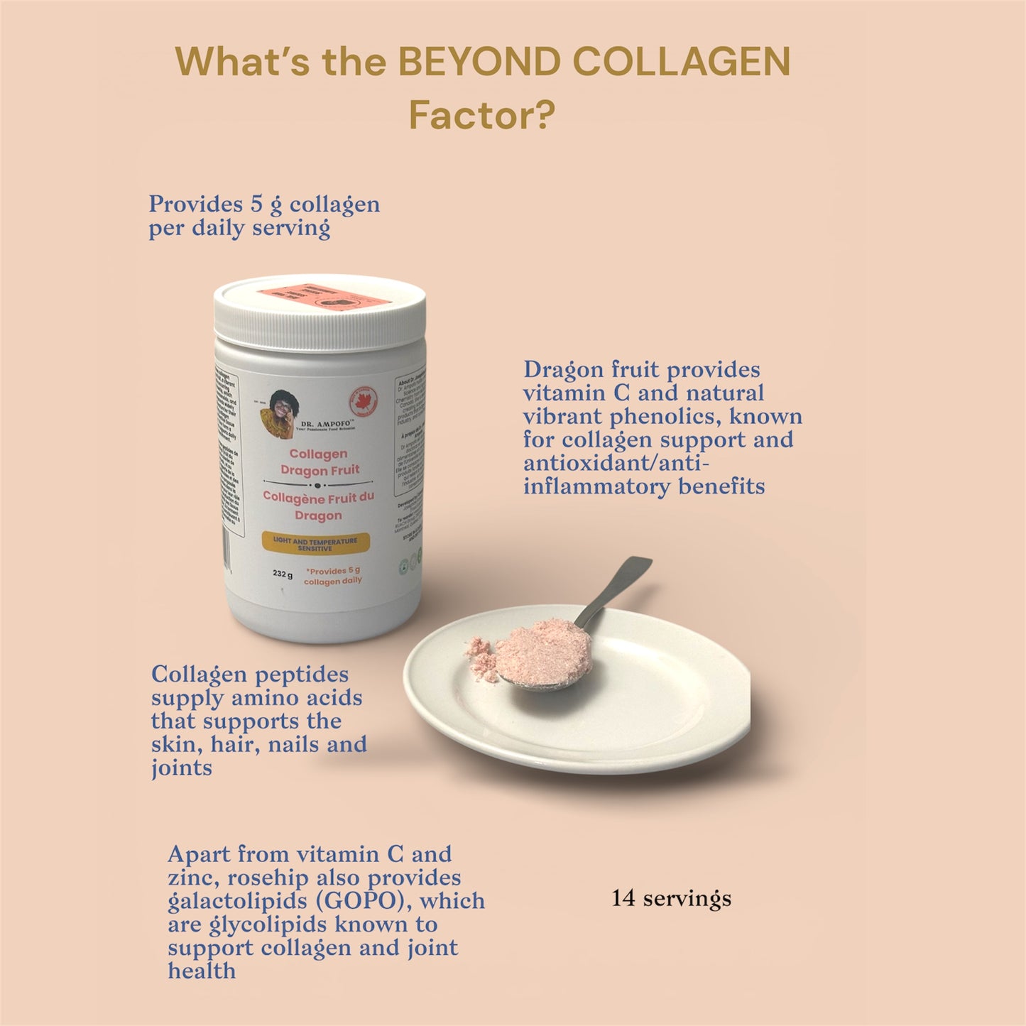 Collagen Dragon Fruit + Rosehip | 14 Servings